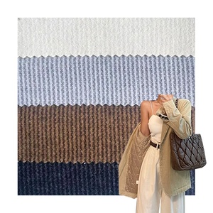 Bán buôn Polyester pha trộn len vải 480-500gsm cho phù hợp với áo sơ mi màu xanh hải quân trắng len pha trộn vải - Product Image 2