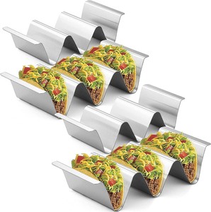 Paquete al por mayor de utensilios de repostería <span class=keywords><strong>mexicanos</strong></span>: Bandeja/soporte duradero de acero inoxidable ondulado para tacos, burritos, crepes, pizzas y tortitas para <span class=keywords><strong>restaurantes</strong></span> - Product Image 5