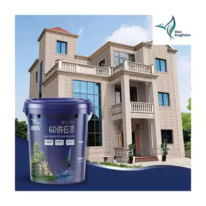 Blue Kingfisher Granite Marble Looking Stone Texture Wall Paint Faux Effect Stone Paint