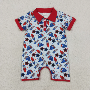 Ropa de Verano para Bebés y Niños, Camiseta Polo con Estampado Patriótico, Cuello Solapa, Manga Corta, para el 4 de Julio - Product Image 3
