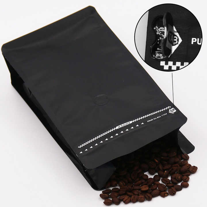 125g 250g 500g 1kg Coffee Bean Packaging Bags With Valve and Zipper