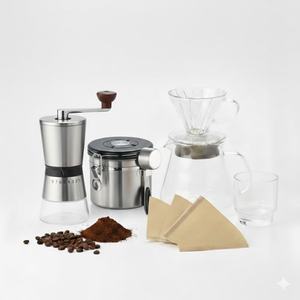Juego de Molinillo de Café Manual de 5 Piezas con Logotipo Personalizado, Kit Profesional para Preparar Café, con Caja de Regalo OEM - Product Image 2