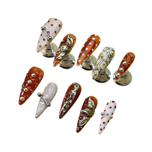 Ongles à presser personnalisés, collection Printemps 2026, <span class=keywords><strong>en</strong></span> promotion, faits main, avec dentelle <span class=keywords><strong>camélia</strong></span> et papillon rose, finition mate, couleur peau blanche, forme stiletto de 3,0 cm - Product Image 3