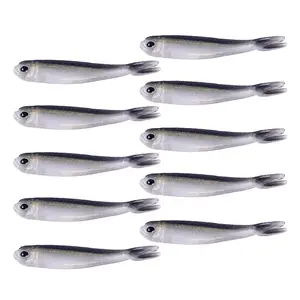 Double Colors Body Fishing Lure Bait 10pcs Bag With Lifelike Shad For Fishing Bass In The Sea