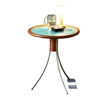 Table d'appoint vintage sur roulettes en bois, plateau ignifuge, pour salon, canapé, balcon, hauteur réglable, durable, design