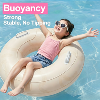 Bouée de natation gonflable d'été en PVC épaissi, durable, imperméable, colorée, avec double airbag et poignées