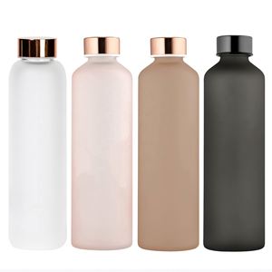 Hot Selling Product Promotional Top Seller <b>pink</b> Frosted Glass Water <b>Bottles</b> 500ml Reusable Tumbler Custom Design Bpa Free - Product Image 1