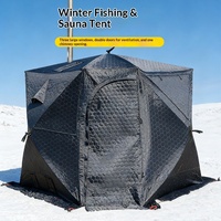 Tente de sauna extérieure portable à une porte et cinq coins, pour toutes les saisons, pêche sur glace, sauna vapeur, bain aux herbes, tente de vapeur humide