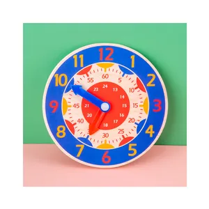 나무 작은 시계 퍼즐 장난감 어린이 시간 인식 다채로운 시계 장난감 몬테소리 장난감 조기 학습 유치원 홈