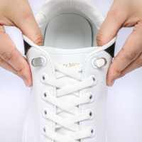 1 paire de lacets sans attache lacets à boucle en métal baskets enfants adultes chaussures rondes lacets avec serrure en métal