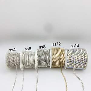 SINRONG卸売 工場直販 衣類装飾用メタルガラスチェーン ネイルアート用ラインストーンチェーン - Product Image 6