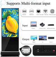 Pantalla Digital Inteligente de Señalización de 43/50/55/65 Pulgadas con Soporte de Pie, Funcionamiento Continuo 24/7, Bajo Consumo y Alta Fiabilidad para Uso en Interiores
