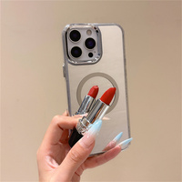 Étui de téléphone élégant avec miroir de maquillage minimaliste pour iPhone 18 17 Pro Max 16 15 14 13, coque de protection en TPU avec anneau magnétique pour recharge sans fil