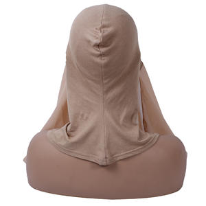 Nouvelle tête en mousseline de soie Scarfinstant Hijab avec aimants intégrés Monochrome perle en mousseline de soie couleur unie casquettes intérieures Malaisie Hijab instantané - Product Image 3