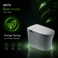 Bidet intelligent de luxe allongé à chauffage instantané sans réservoir, écran numérique, capteur de pied, chasse d'eau automatique, fixation au sol, télécommande