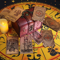 Jeu de tarot personnalisé de haute qualité, durable, 78 cartes avec dorure à chaud et motif floral, boîte de cartes de tarot traditionnelle standard