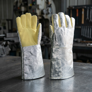 Guantes de Seguridad Resistentes al Calor JNA GROUP, 14 Pulgadas, Puño Recto, Antideslizantes, Textura Lisa, Cobertura Total, Cuero de 7 oz, Sin Polvo - Product Image 2