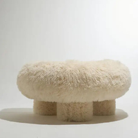 Nordique moderne Simple trois jambes conception personnalisé agneau polaire loisirs chaise Villa magasin Commercial décoration doux canapé fauteuil