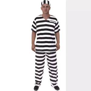 Suministro al por Mayor de Disfraces de Prisionero para Halloween, Disfraz de Prisionero a Rayas Naranja, Negro y Blanco para Adultos y Niños, Traje de Cosplay para Fiestas y Actuaciones - Product Image 4