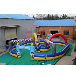 Piste de course gonflable <span class=keywords><strong>Patrouille</strong></span> de dessins animés, clôture gonflable, arène de course pour enfants, aire de jeux gonflable, <span class=keywords><strong>jeu</strong></span> <span class=keywords><strong>d</strong></span>'extérieur à louer - Product Image 1