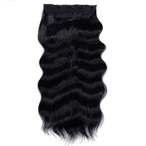 Long Straight Heat Resistant Double Drawn Synthetic Clip In Hairpieces With 7Pcs/Set 160grams Synthetic Hair Extension Clip In