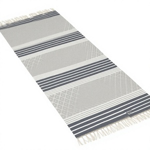 ITHL Designer Handwoven Striped Cotton Jacquard Rugs Indoor & Outdoor Use Cheap Price Area Rugs & Sets - Product Image 1
