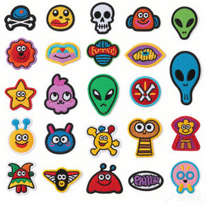 고품질 스타일 원형 하트 꽃 국가 깃발 디자인 다림질 가능 친환경 패브릭 자수 모자 패치 - Product Image 2