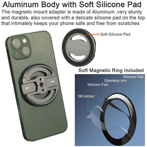 อะแดปเตอร์ขาตั้งโทรศัพท์มือถือแบบแม่เหล็กอะลูมิเนียม N52 รุ่นใหม่สำหรับ <span class=keywords><strong>Amazon</strong></span> ปี 2025 พร้อมรูสกรู 14 รู รองรับ Cold Shoe และติดตั้งบนแผงหน้าปัด - Product Image 4