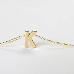 Collana Personalizzata in Argento 925 con Lettera Araba, Ciondolo <span class=keywords><strong>M</strong></span> in Oro 14k, Gioiello con Iniziali - Product Image 2
