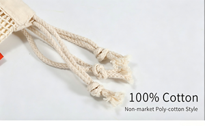 Sac en coton maillé pour produits frais, coton biologique, fermeture à cordon, bordure en coton fini, pour supermarché, fruits, légumes, shopping et stockage - Product Image 6