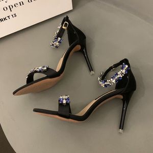 Zapatos de Tacón Alto para Mujer, Color Verde con Pedrería, Nueva Tendencia 2025, Elegantes y Sensuales para el Verano - Product Image 3