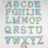 Patchs Alphabet en Perles et Strass Couleurs Assorties Prêts à l'emploi, Appliques Lettres à Coudre pour Décoration DIY Vêtements et Sacs, Vente en Gros