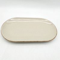 Service de table en céramique émaillée blanche, vaisselle en grès de haute qualité, assiette à poisson de luxe avec ligne dorée, vaisselle turque