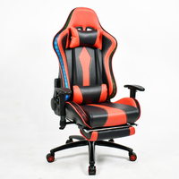 Chaise de bureau ergonomique en gros avec accoudoirs 2D et repose-pieds, éclairage LED, chaises de jeu vidéo pour adultes