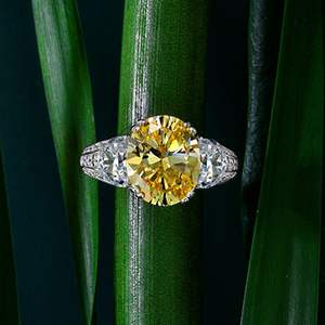 แหวนเซอร์คอนรูปไข่9*11สำหรับผู้หญิง S925สีเงินหรูหราแสงหรูหราของขวัญเล็กๆจากโรงงานขายตรงใหม่ - Product Image 4