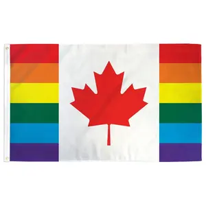 Canada 3X5 Ft Gay Pride Vlag 90X150Cm Canadese Lgbt Rainbow Banner Vlaggen