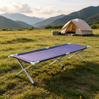 Lit de camping pliable portable pour l'extérieur, en tissu Oxford 600D, avec sac de transport en alliage d'aluminium, idéal pour la randonnée, le trekking et les voyages en voiture