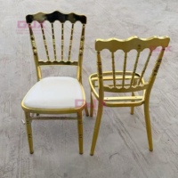 Chaises et tables de réception empilables en métal doré de luxe pour événements et mariages, vente en gros de qualité supérieure