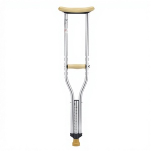 Béquilles en alliage d'aluminium Shunkangda réglables en hauteur pour usage domestique avec poignée TPR, régulation à 5 niveaux - Product Image 1