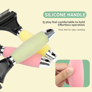 Peigne démêlant double face en silicone pour animaux de compagnie, vente en gros d'usine, sûr pour chats et chiens - Product Image 6