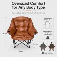 Chaise pliante rétro en PU, motif grand ours et papillon, durable et portable, pour extérieur, glamping, pêche et entrepôt, vente en gros sur mesure en usine