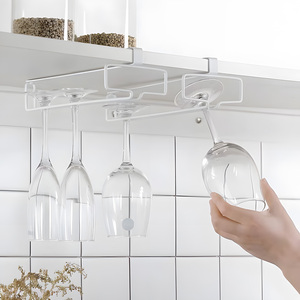Support mural ou de plafond pour <span class=keywords><strong>verres</strong></span> <span class=keywords><strong>à</strong></span> vin, sans perçage, en fer inversé, pour le rangement des <span class=keywords><strong>verres</strong></span> <span class=keywords><strong>à</strong></span> pied dans le bar et la cuisine - Product Image 4