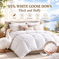 Couette en duvet d'oie blanc 95% 1500g, extra chaude, matelassée en boîte, moelleuse, douce, anti-duvet, taille King, pour hôtel et maison, OEM ODM