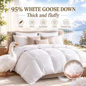 Edredom de Plumas de Ganso Branco 95% 1500g Extra Quente com Divisórias Acolchoadas Macio e Volumoso Tamanho King Hotel Casa OEM ODM - Product Image 5