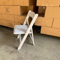 Chaises pliantes de jardin Wimbledon en résine blanche pour mariage et banquet, vente en gros