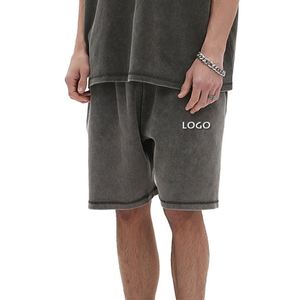 <b>Fashion</b> Casual Vintage Loose Breathable Men's Shorts Street Hip Hop 400g Batik Washed Distress Mens Shorts - Product Image 3