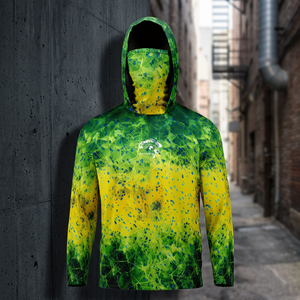 Chaqueta de Pesca con Capucha para Hombre, Estampada a Rayas, Protección UPF35 Anti-UV, Manga Larga, Ropa de Exterior, Impresión por Sublimación, 100% Poliéster - Product Image 5