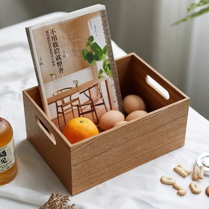 Wooden Desktop Storage <b>Box</b> Rectangular Office Organizer For <b>Snacks</b> Cosmetics And Miscellaneous Items <b>Japanese</b> Style - Product Image 2