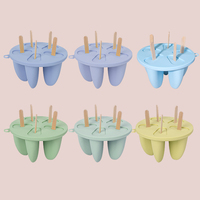 Moule à sucettes glacées en silicone écologique de qualité supérieure sans BPA, réutilisable, facile à démouler, 4/6 cavités, pour sucettes glacées maison, pour enfants et adultes