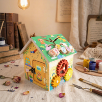 Casa de Actividades Montessori de Madera, Tablero Multifuncional, Juguete Sensorial, Juguete de Aprendizaje Preescolar, Habilidades Motoras Finas, Educativo para Niños
